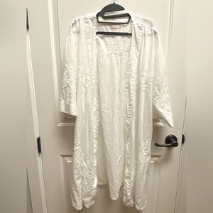 Lace and Cotton White Lingerie Robe